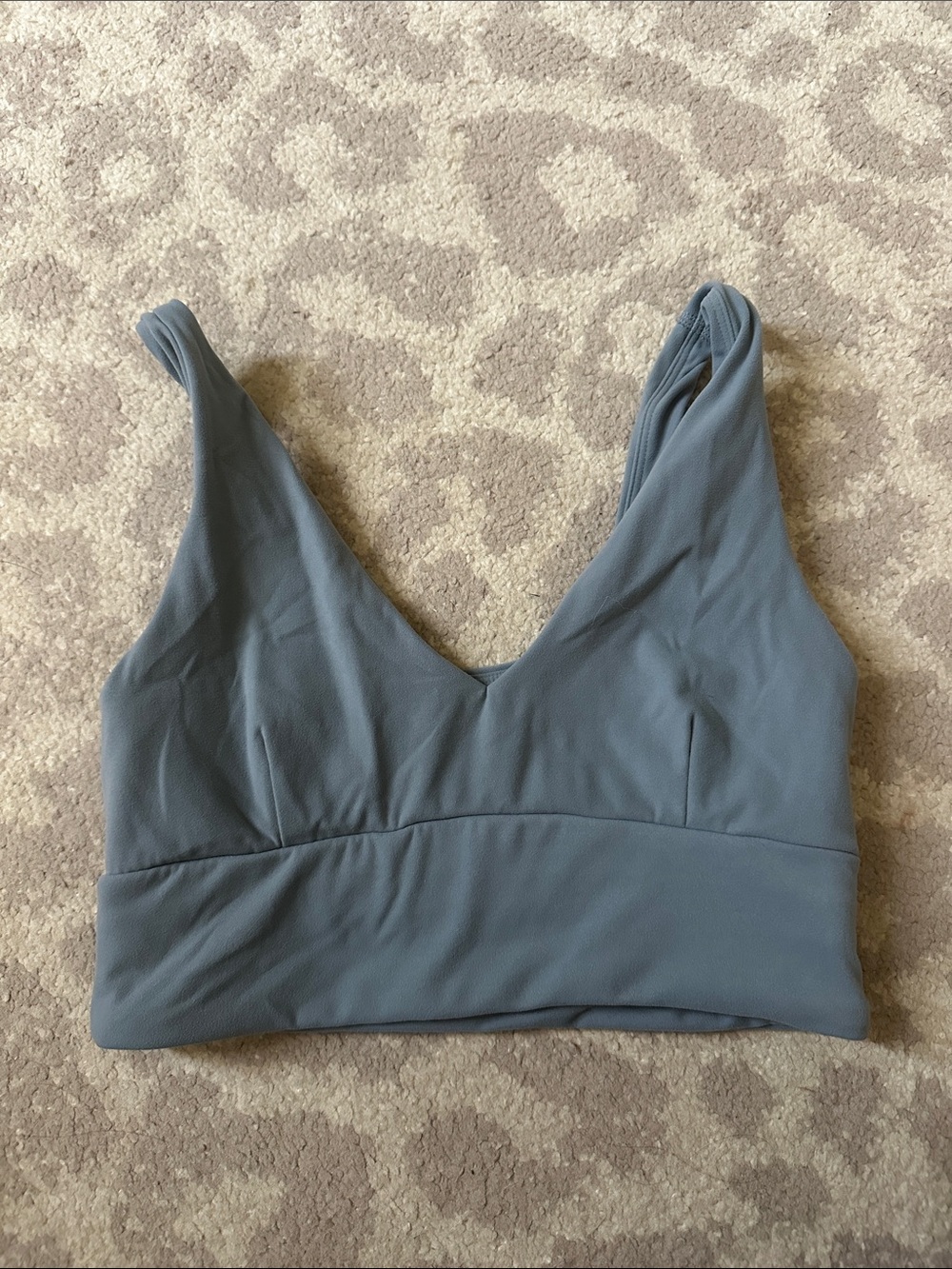 Alphalete V-Neck Bralette Crop Top in Slate Blue